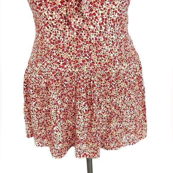 Reformation Adelina Floral Mini Dress Drop Waist V-Neck Ditsy Floral Size 2 - Picture 4 of 15